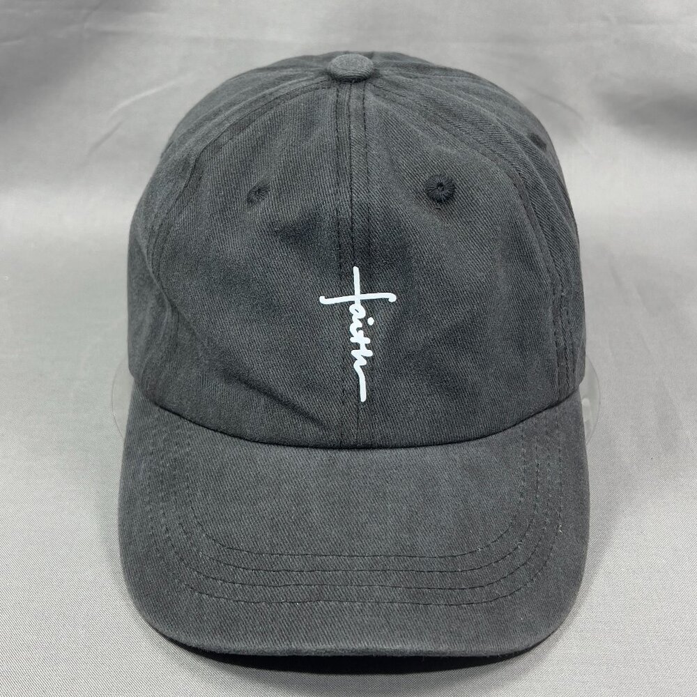 Faith Strapback Hat Cap Jesus Christian Cross Catholic Black Baseball Mens